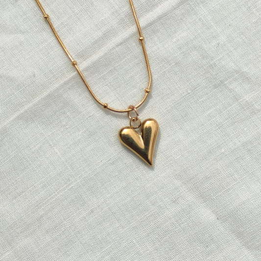 Gold Heart Pendant Necklace