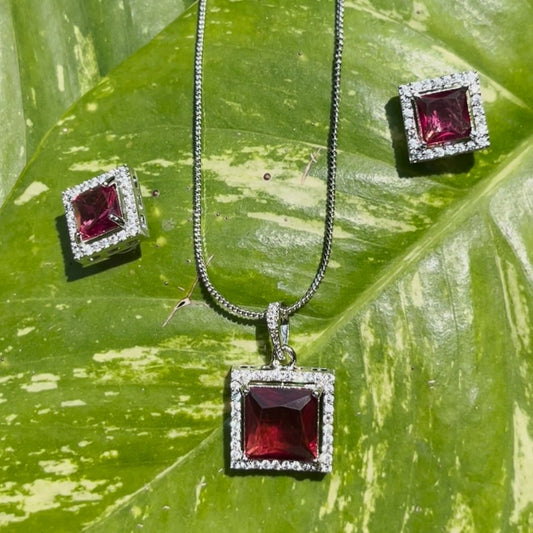 Ruby Square Pendant